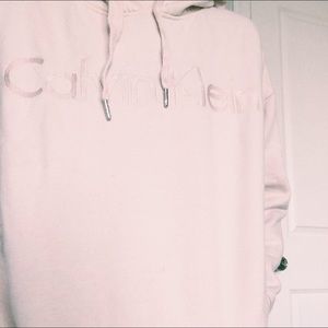 never worn calvin klein pink cropped hoodie